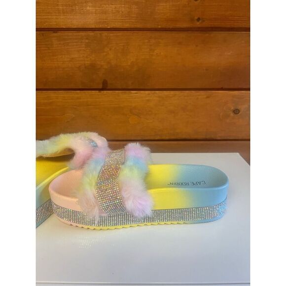 Cape Robbin Rainbow Bling Slides Sz 6 - Picture 6 of 8
